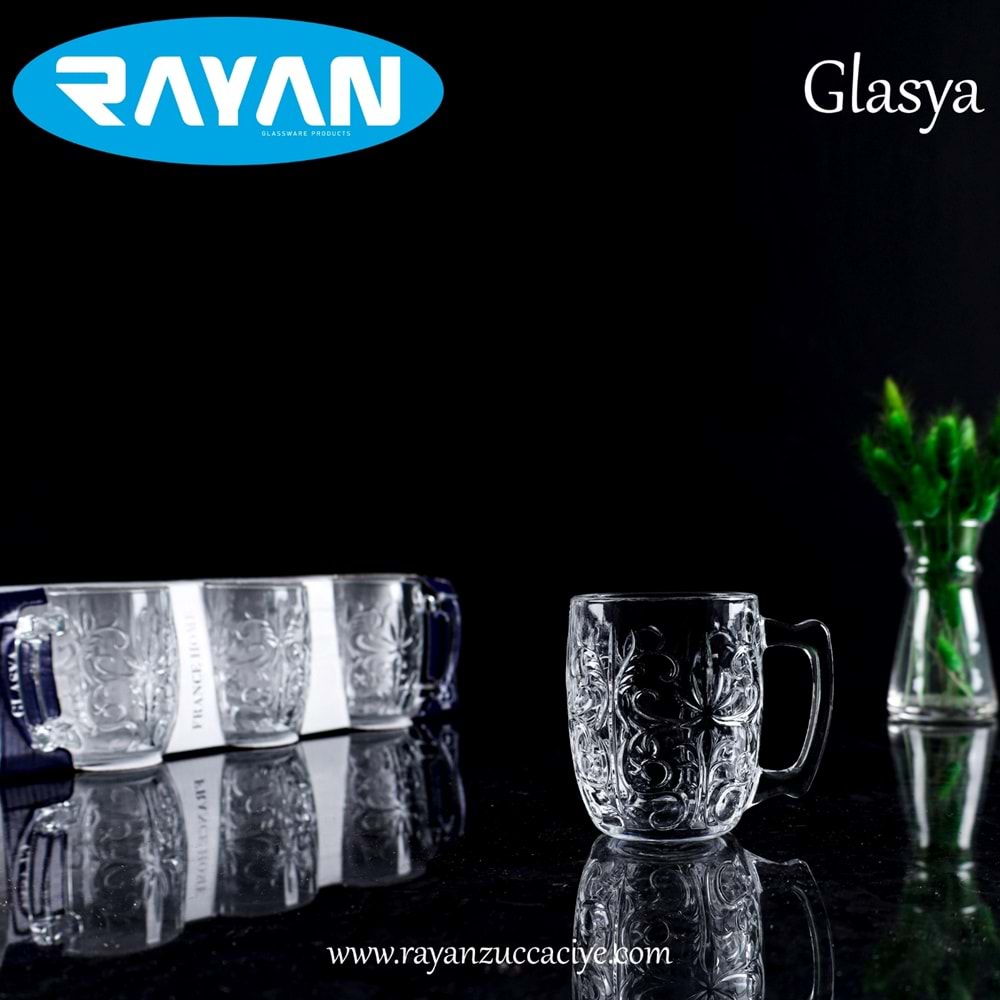 3LÜ GLASYA TEA MUG (PALMİYE)