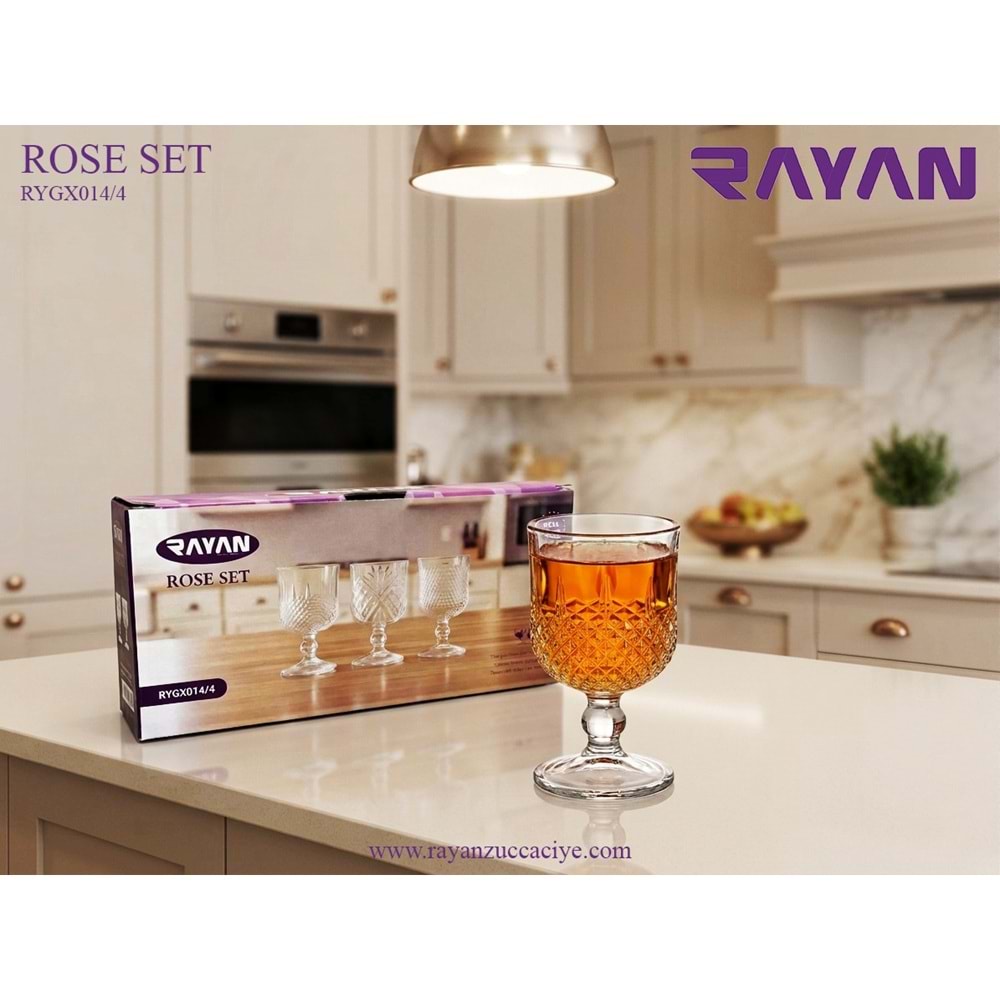 4LÜ ROSE AYAKLI BARDAK