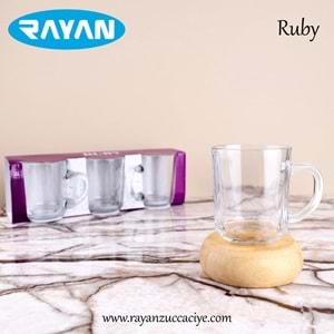 3LÜ RUBY KULPLU BARDAK (SADE)