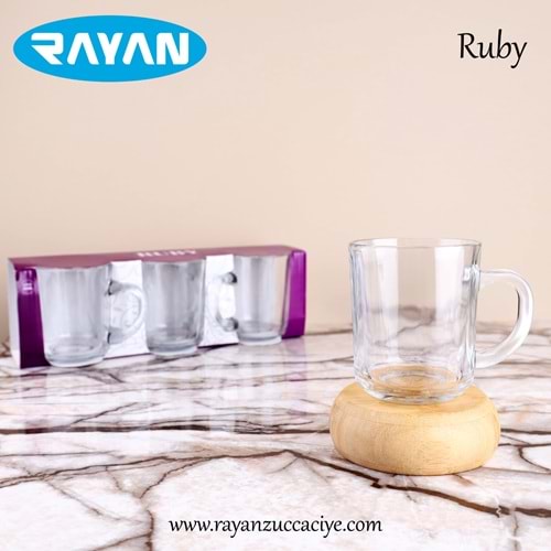 3LÜ RUBY KULPLU BARDAK (SADE)