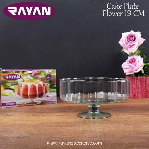 CAKE PLATE FLOWER 19 CM