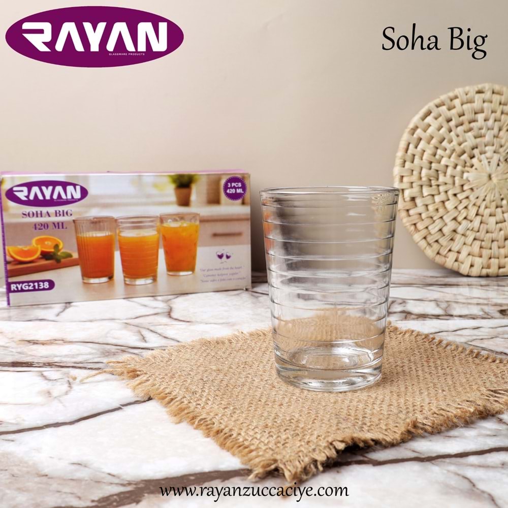 3LÜ BARDAK SOHA BIG 420 ML