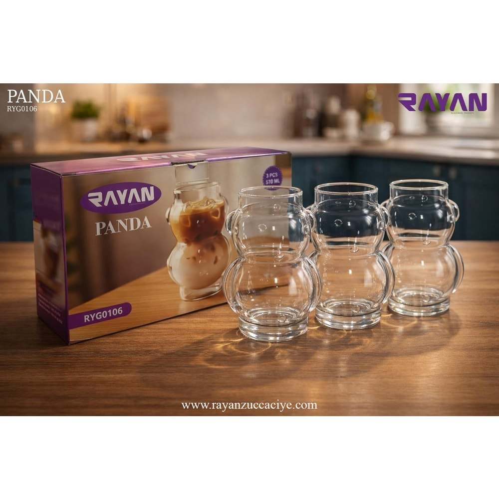 3LÜ BARDAK PANDA